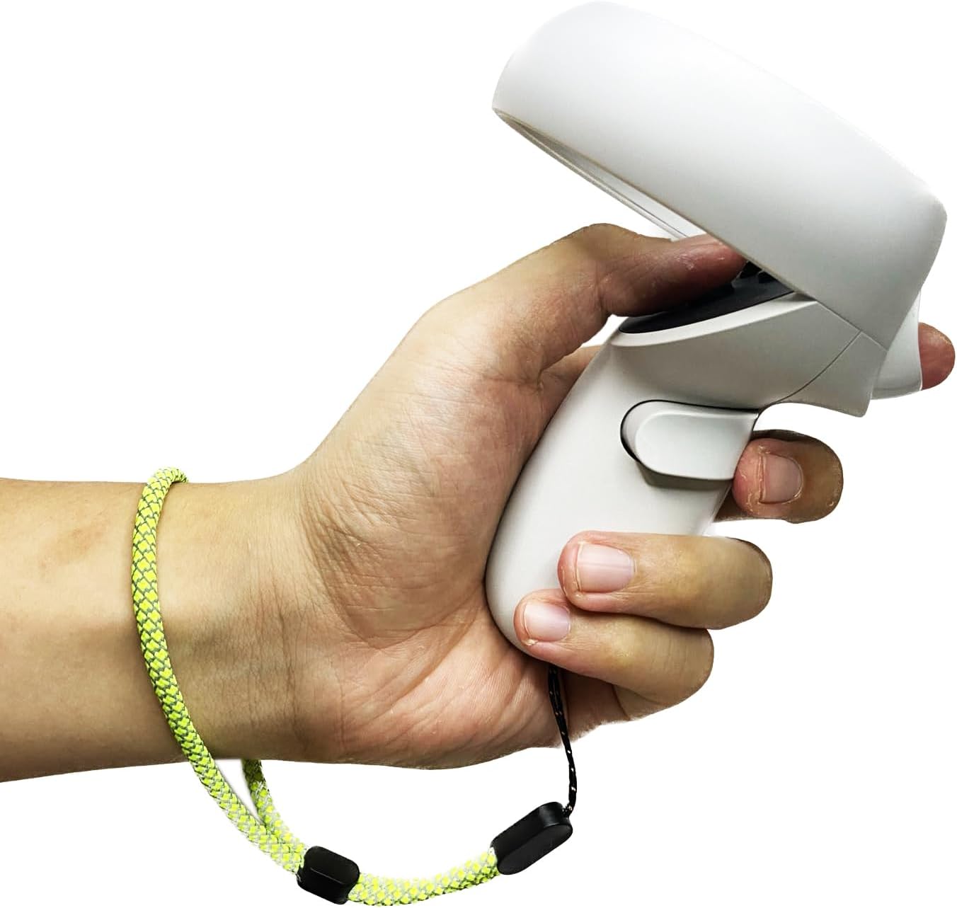 Correas de muñeca reflectantes de repuesto mejoradas para el controlador Oculus Quest de 2.ª generación. Correa de mano ajustable, resistente y cómoda. Tapón de resina negra de fácil colocación.