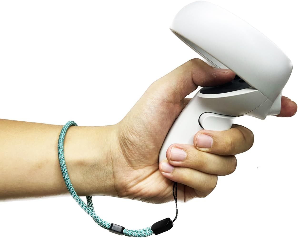Correas de muñeca reflectantes de repuesto mejoradas para el controlador Oculus Quest de 2.ª generación. Correa de mano ajustable, resistente y cómoda. Tapón de resina negra de fácil colocación.