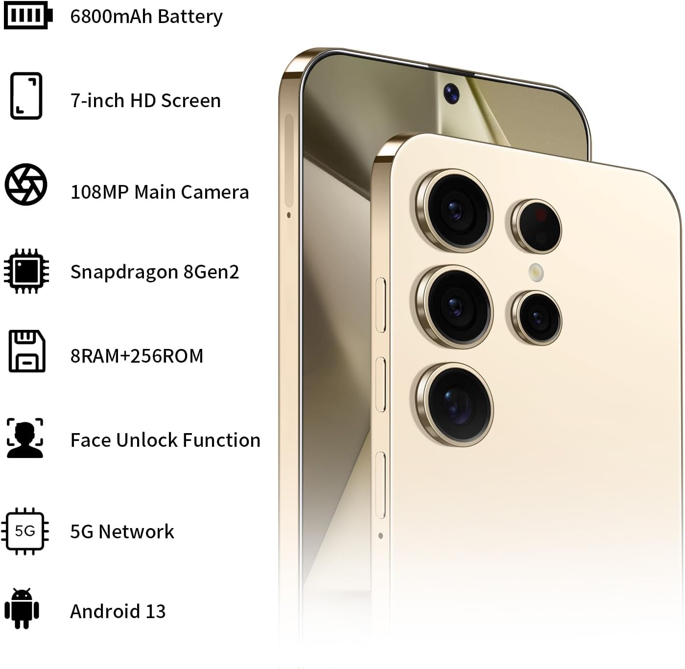 S24 Ultra Teléfono Android 8-core 8GB+256GB