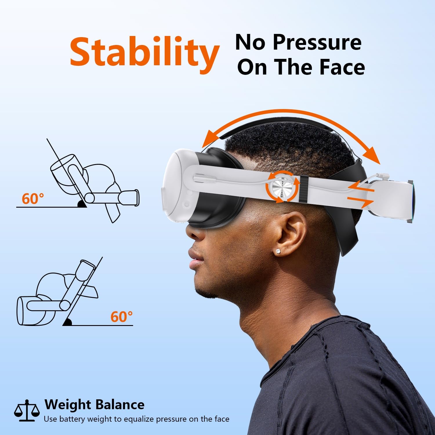 RGB VR Headset for Oculus/Meta Quest 3/3S Head Strap with 10000Mah Battery, Rechargeable Elite Strap Extend 4-6H Playtime and Adjustable for VR Headset Compatible with Quest 3/3S Accessories