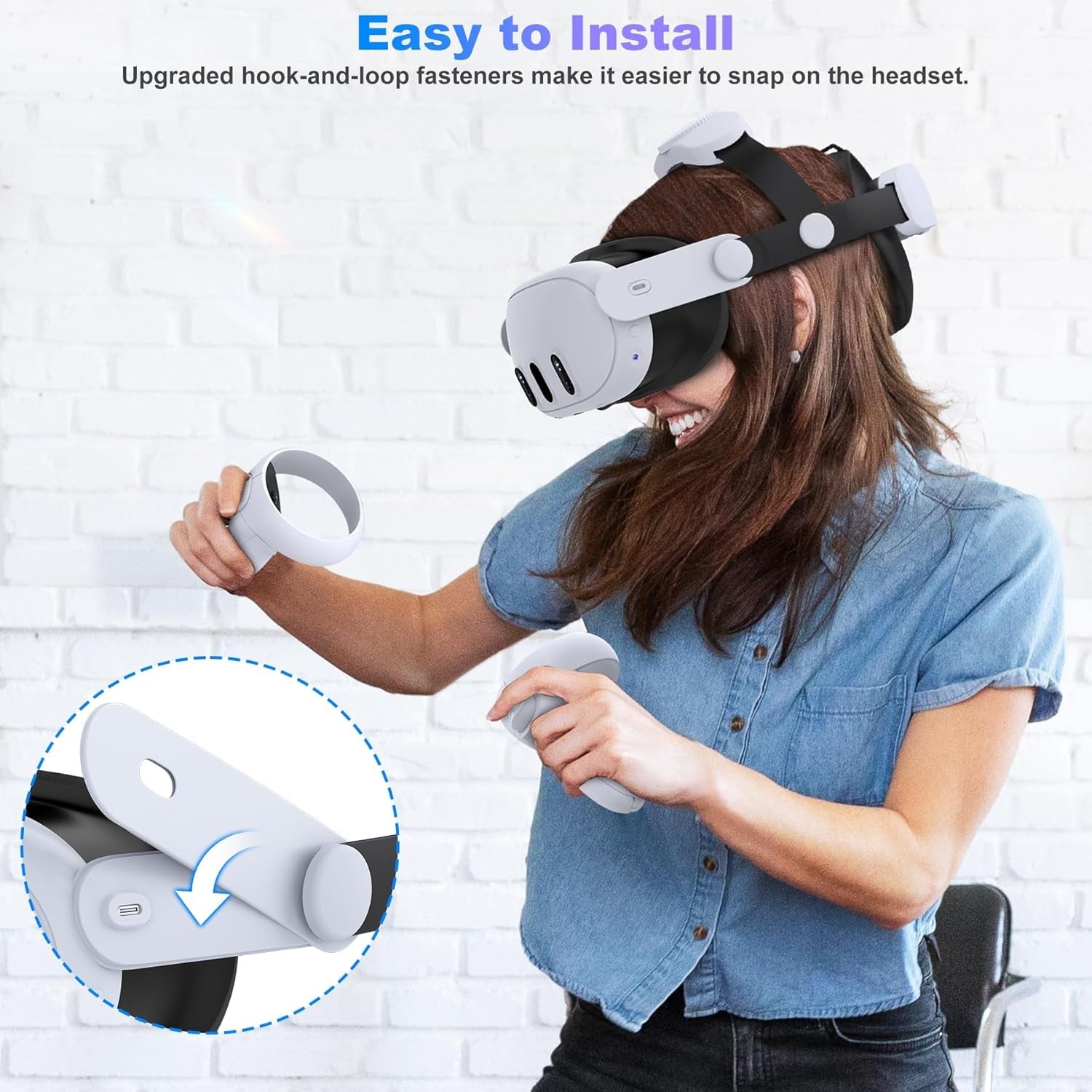 Comfort Head Strap for Meta Quest 3S/Quest 3/Quest 2 Head Strap, Double Knobs Adjustable Elite Strap Replacement,Vr Headset Accessories Strap Enhanced Support&Comfort&Reduce Pressure