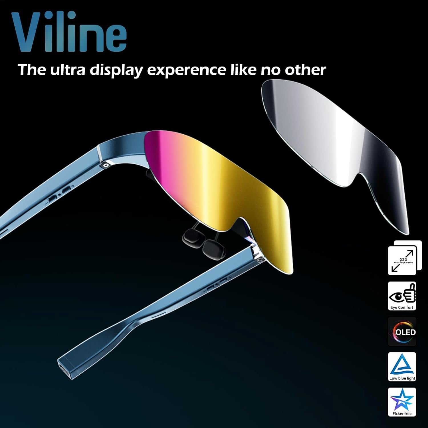 AR/XR Glasses- Smart Glasses for Gaming Headset Video Display Glasses Myopia Adjustment 1800 Brightness Sunglasses,Fhd Adapted for Pc/Android/Ios/Ps5/Xbox/Steamdeck/Consoles